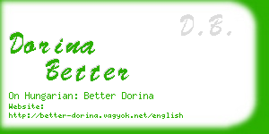dorina better business card
